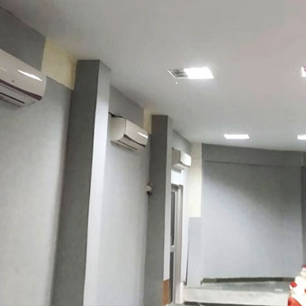 Acoustic hanging baffles installation