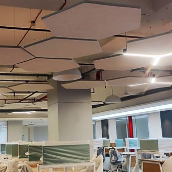 Perforated wooden acoustic panels