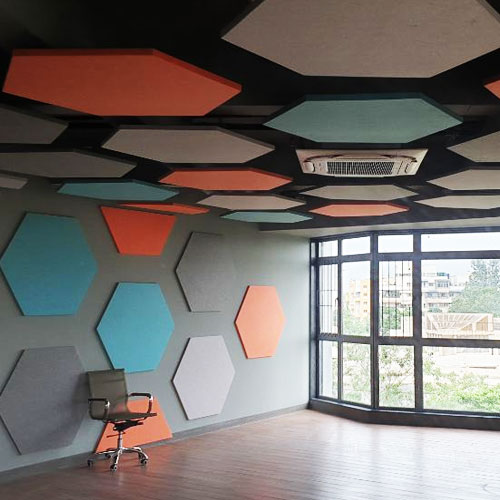 Acoustic ceiling tiles for sound absorption