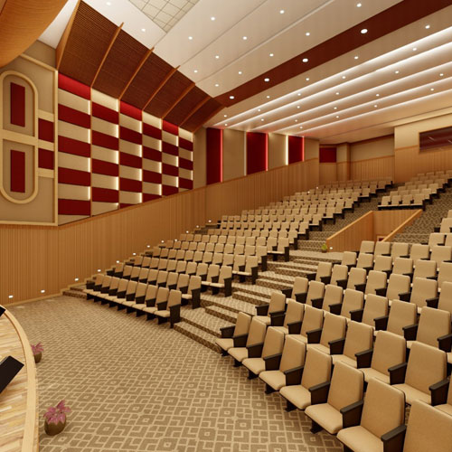 Professional auditorium acoustic treatment and sound optimisation design