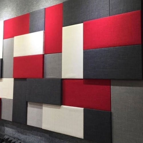 Fabric wrapped wood fiber acoustic panels