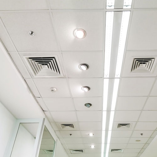 Modern acoustic ceiling tile design for echo reduction