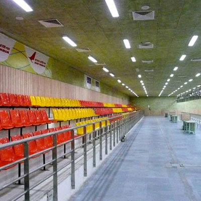 Acoustic panels installation for stadiums and sports halls