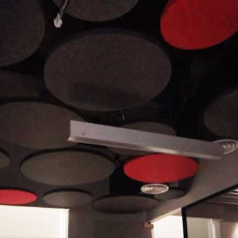 Wooden acoustic panels interior